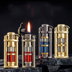 Transparent Windproof Metal Kerosene Flame Lighter Brass Compact 72mm