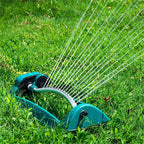 Automatic Swing Water Sprinkler Aluminum Tube 15 Nozzles 8-10m Spray Distance Portable Garden Lawn Sprinkler
