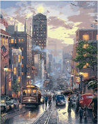 Paint By Number City Portrait Kit with Acrylic Paints and Brushes on Cotton Canvas 16x20 to 23.6x29.5 Inch