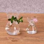 Transparent Glass Angel Vase Small and Large Decorative Borosilicate Clear Flower Vase