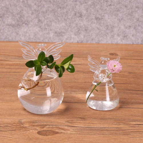 Transparent Glass Angel Vase Small and Large Decorative Borosilicate Clear Flower Vase