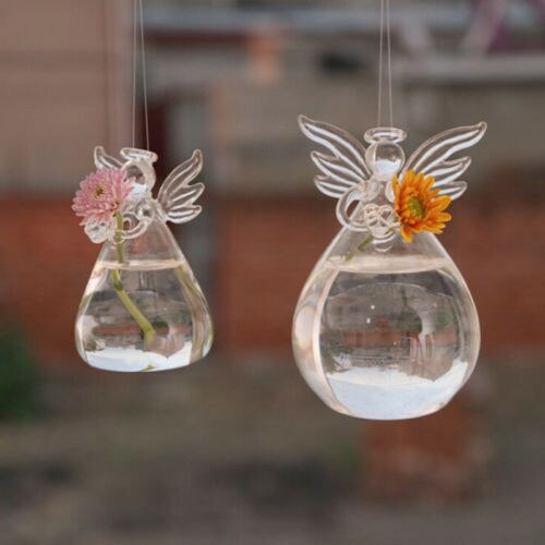 Transparent Glass Angel Vase Small and Large Decorative Borosilicate Clear Flower Vase