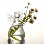 Transparent Glass Angel Vase Small and Large Decorative Borosilicate Clear Flower Vase