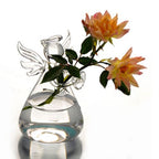 Transparent Glass Angel Vase Small and Large Decorative Borosilicate Clear Flower Vase