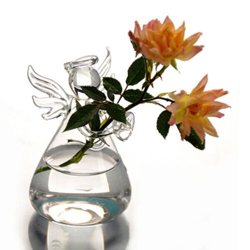 Transparent Glass Angel Vase Small and Large Decorative Borosilicate Clear Flower Vase