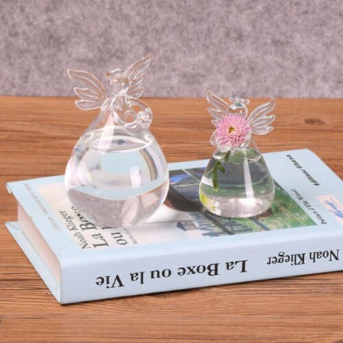 Transparent Glass Angel Vase Small and Large Decorative Borosilicate Clear Flower Vase