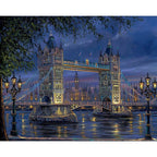 Paint By Number City Portrait Kit with Acrylic Paints and Brushes on Cotton Canvas 16x20 to 23.6x29.5 Inch