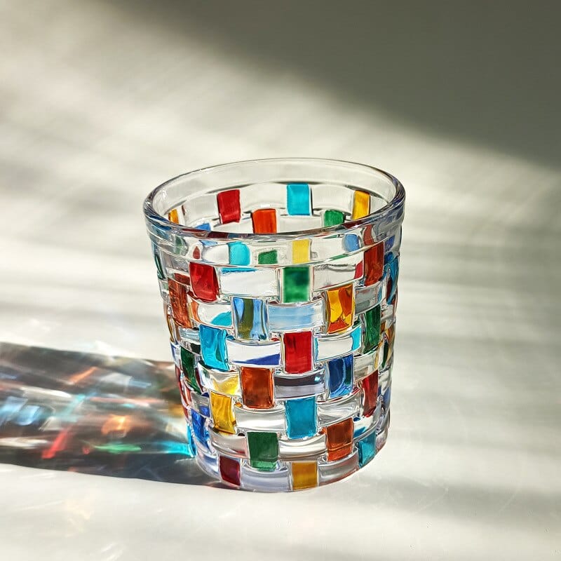 Hand-Painted Murano Glass Tumbler 201-300ml Handcrafted Colorful Drinking Glass
