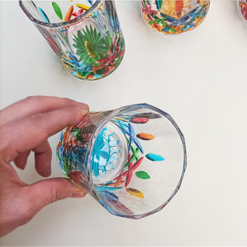Hand-Painted Murano Glass Tumbler 201-300ml Handcrafted Colorful Drinking Glass