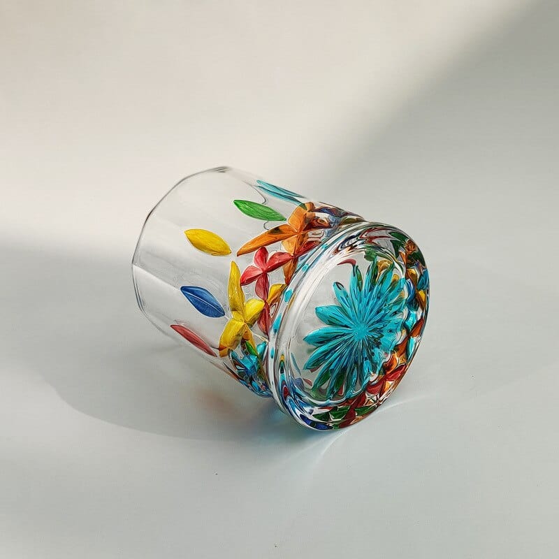 Hand-Painted Murano Glass Tumbler 201-300ml Handcrafted Colorful Drinking Glass