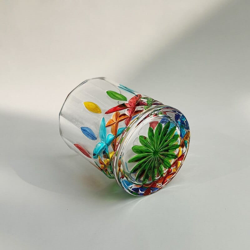 Hand-Painted Murano Glass Tumbler 201-300ml Handcrafted Colorful Drinking Glass