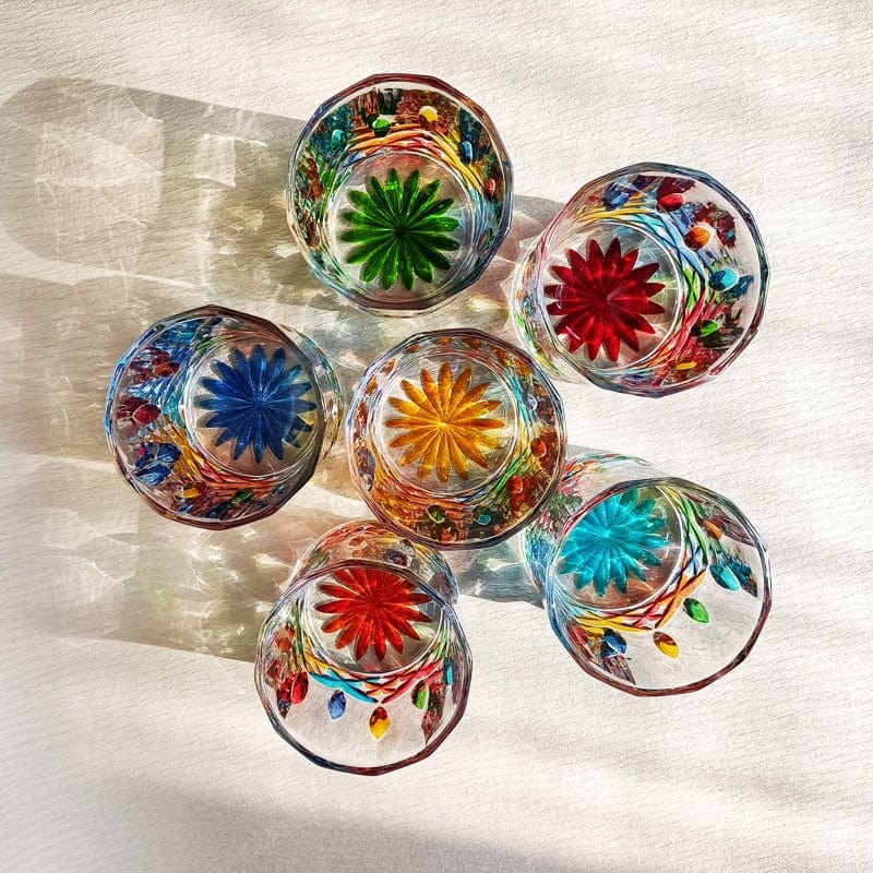 Hand-Painted Murano Glass Tumbler 201-300ml Handcrafted Colorful Drinking Glass
