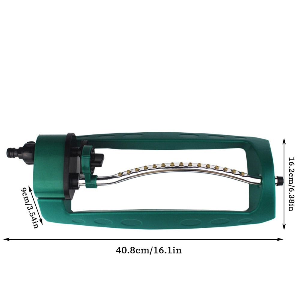 Automatic Swing Water Sprinkler Aluminum Tube 15 Nozzles 8-10m Spray Distance Portable Garden Lawn Sprinkler