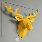 3D Resin Deer Sculpture Wall Art Modern Geometric Abstract Home Decor 38x29x13cm