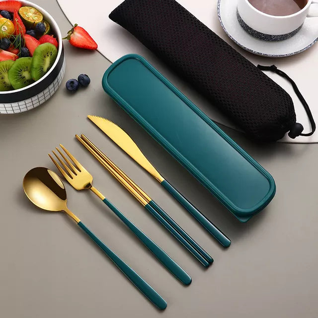Harrow Stainless Steel Cutlery Set Portable Eco-Friendly Metal Dining Utensils with Certification