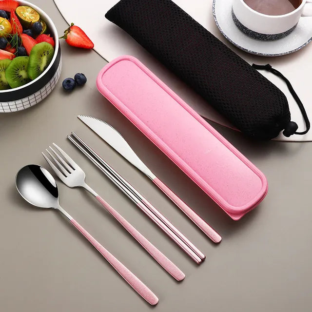 Harrow Stainless Steel Cutlery Set Portable Eco-Friendly Metal Dining Utensils with Certification