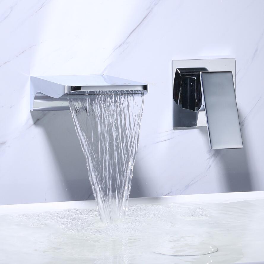 Harrow Modern Wall-Mounted Brass Water Tap Touchless Sensor Faucet Black Gold Chrome