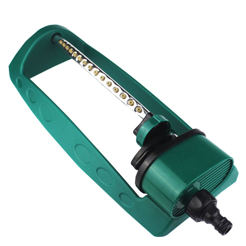 Automatic Swing Water Sprinkler Aluminum Tube 15 Nozzles 8-10m Spray Distance Portable Garden Lawn Sprinkler
