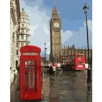 Paint By Number City Portrait Kit with Acrylic Paints and Brushes on Cotton Canvas 16x20 to 23.6x29.5 Inch
