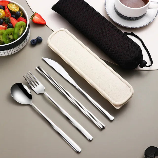Harrow Stainless Steel Cutlery Set Portable Eco-Friendly Metal Dining Utensils with Certification