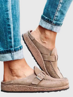 Harrow Helen women's slip-on clogs in neutral tone, featuring a comfortable design and easy slip-on style