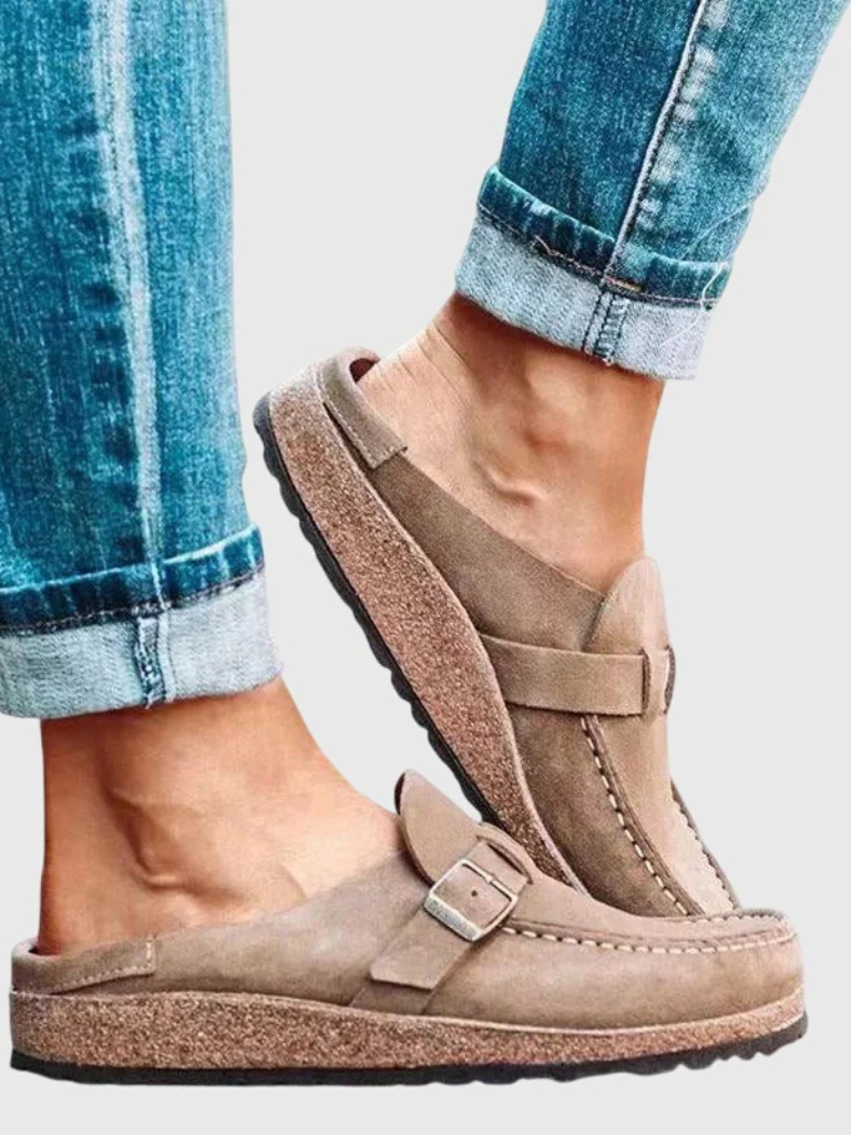 Harrow Helen women's slip-on clogs in neutral tone, featuring a comfortable design and easy slip-on style