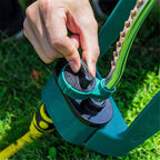 Automatic Swing Water Sprinkler Aluminum Tube 15 Nozzles 8-10m Spray Distance Portable Garden Lawn Sprinkler