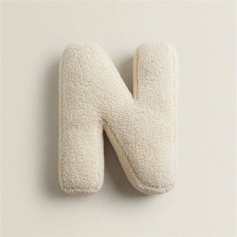 Plush Letter Pillow Soft Polyester Cotton Blend Customizable Kids Bedroom Decor 40 cm