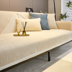 Chenille Sofa Cover Striped Pattern Soft Durable Slipcover Protector Machine Washable