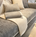Chenille Sofa Cover Striped Pattern Soft Durable Slipcover Protector Machine Washable