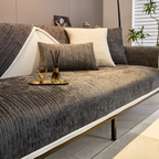 Chenille Sofa Cover Striped Pattern Soft Durable Slipcover Protector Machine Washable