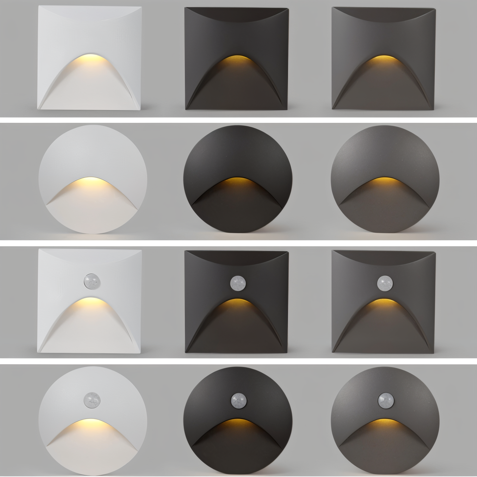 LuminiPath Waterproof IP65 LED Wall Light Motion Sensor Aluminum Indoor Outdoor 3W Warm White Cool White