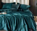 FLUFFINA Satin-Feel Synthetic Fiber Bedding Set Soft Smooth Luxury Comfort All-Season Queen King Sizes