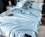 FLUFFINA Satin-Feel Synthetic Fiber Bedding Set Soft Smooth Luxury Comfort All-Season Queen King Sizes