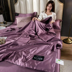 FLUFFINA Satin-Feel Synthetic Fiber Bedding Set Soft Smooth Luxury Comfort All-Season Queen King Sizes