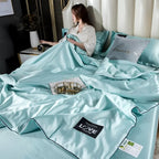 FLUFFINA Satin-Feel Synthetic Fiber Bedding Set Soft Smooth Luxury Comfort All-Season Queen King Sizes