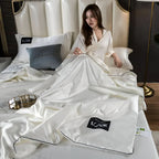 FLUFFINA Satin-Feel Synthetic Fiber Bedding Set Soft Smooth Luxury Comfort All-Season Queen King Sizes