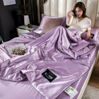FLUFFINA Satin-Feel Synthetic Fiber Bedding Set Soft Smooth Luxury Comfort All-Season Queen King Sizes