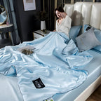 FLUFFINA Satin-Feel Synthetic Fiber Bedding Set Soft Smooth Luxury Comfort All-Season Queen King Sizes