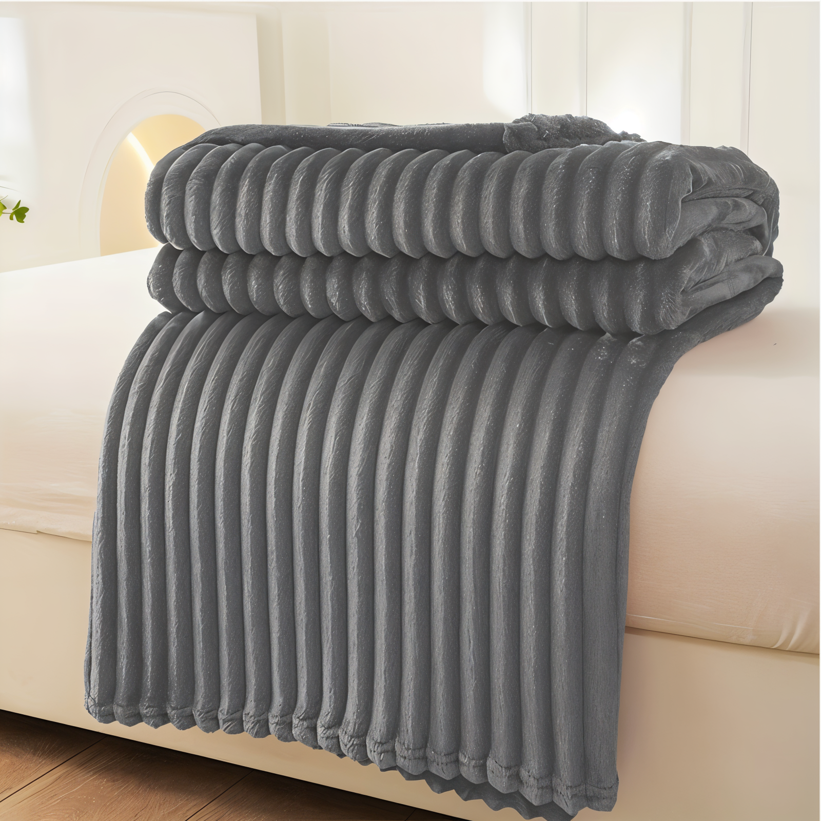 Breathable Plush Fleece Blanket Soft Warm Cozy Throw for Couch Bed Travel