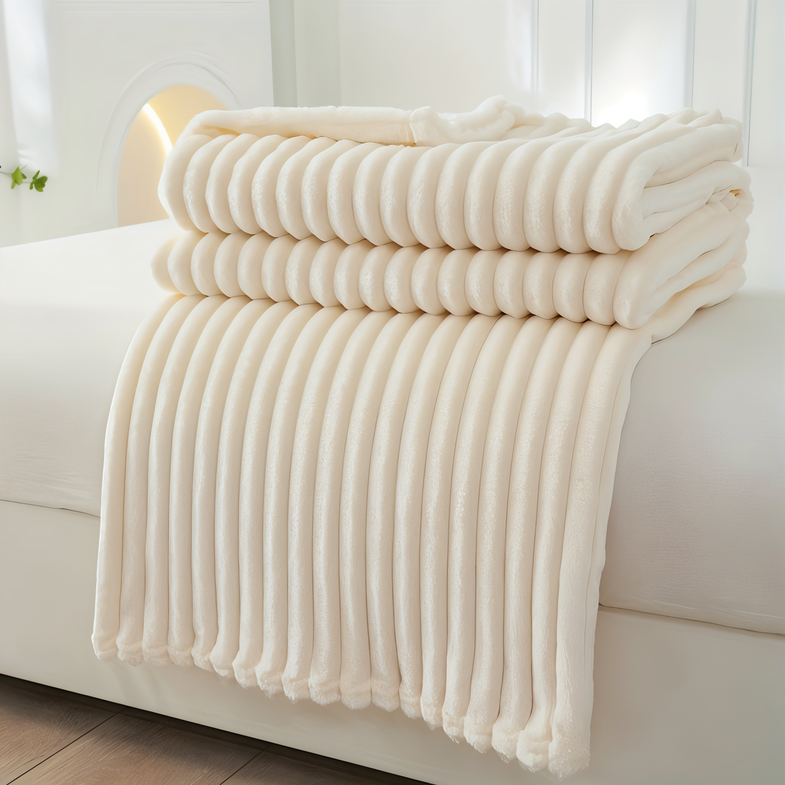 Breathable Plush Fleece Blanket Soft Warm Cozy Throw for Couch Bed Travel