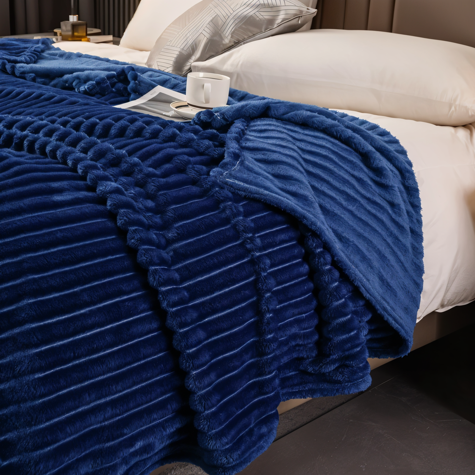 Breathable Plush Fleece Blanket Soft Warm Cozy Throw for Couch Bed Travel