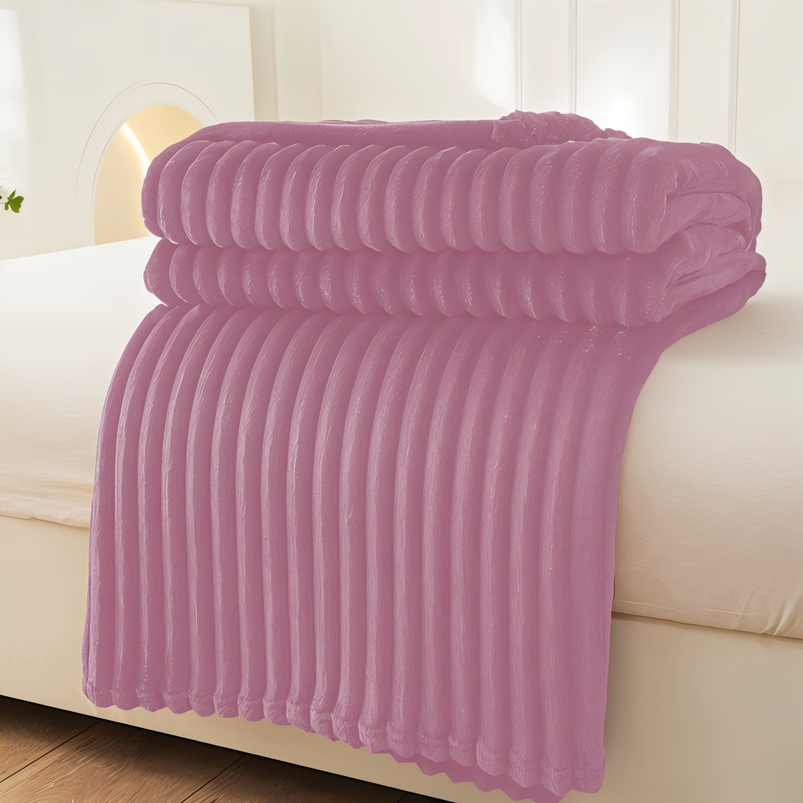 Breathable Plush Fleece Blanket Soft Warm Cozy Throw for Couch Bed Travel