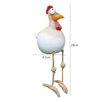Durable Resin Chicken Statue Large Outdoor Garden Decor Weatherproof Whimsical Art