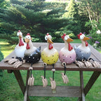 Durable Resin Chicken Statue Large Outdoor Garden Decor Weatherproof Whimsical Art