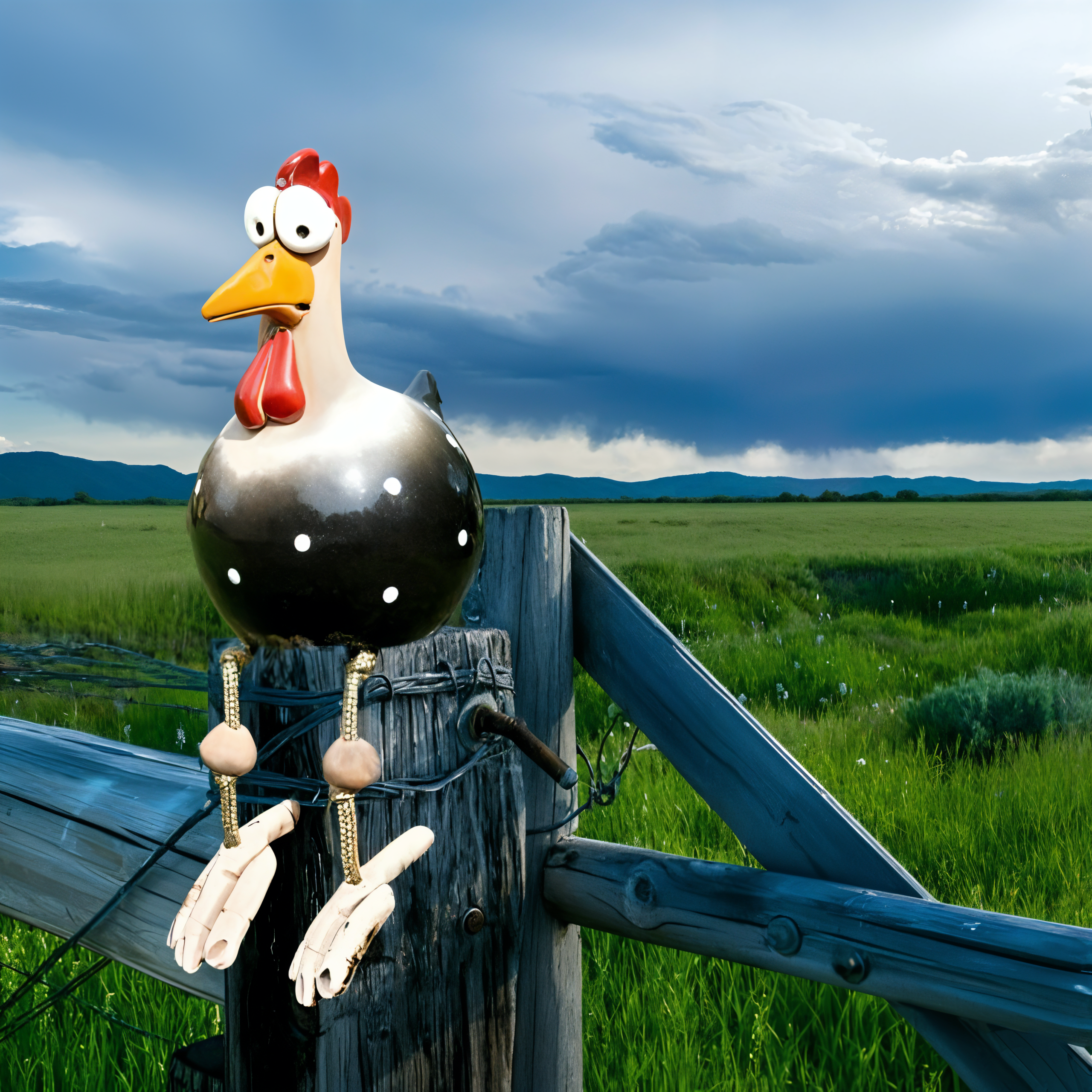 Durable Resin Chicken Statue Large Outdoor Garden Decor Weatherproof Whimsical Art