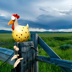 Durable Resin Chicken Statue Large Outdoor Garden Decor Weatherproof Whimsical Art