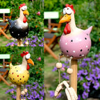 Durable Resin Chicken Statue Large Outdoor Garden Decor Weatherproof Whimsical Art