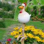 Durable Resin Chicken Statue Large Outdoor Garden Decor Weatherproof Whimsical Art