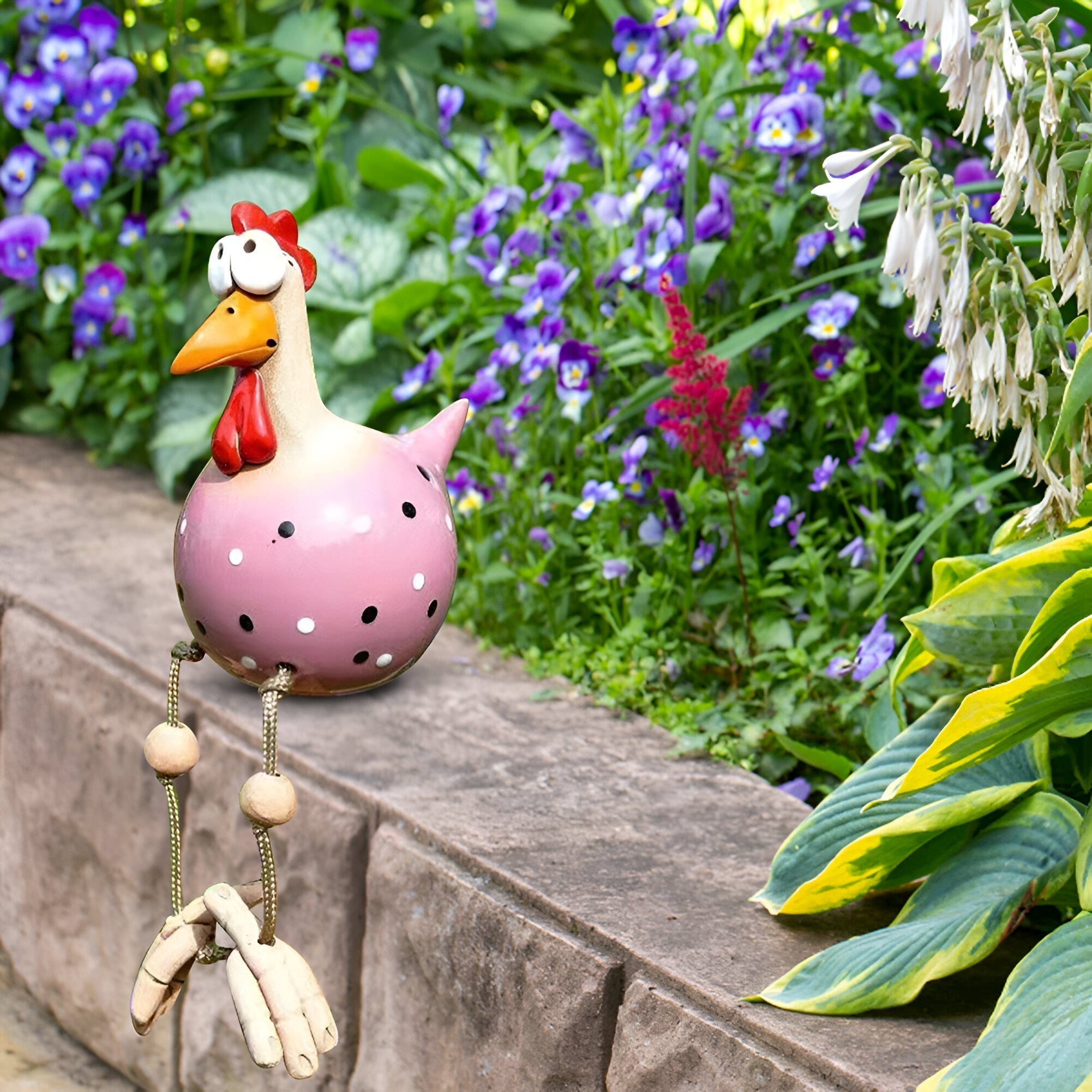 Durable Resin Chicken Statue Large Outdoor Garden Decor Weatherproof Whimsical Art